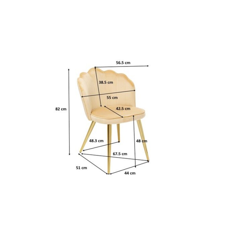 Chair Princess Beige (2/Set)